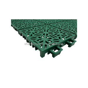 Suelo suspendido de conexión suave con patrón de rejilla para bádminton Baldosas de cancha entrelazadas modulares de plástico PP para exteriores portátiles - Product Image 6