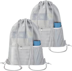 Cheap Promotional Polyester Sports Multi Function Mesh Drawstring Bag for Swimming