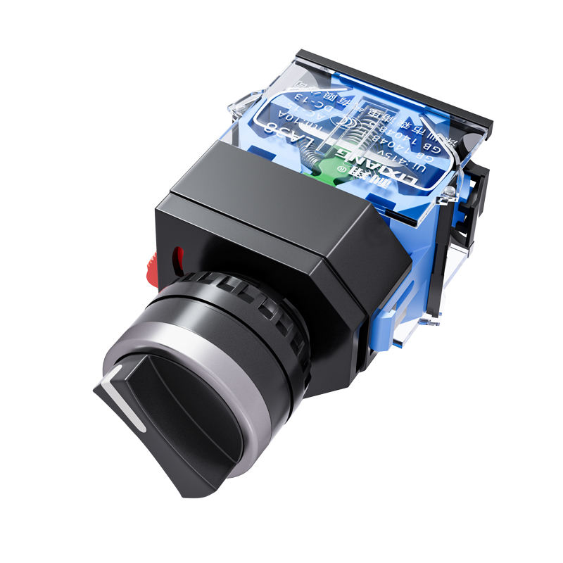 22mm IP40 Waterproof Full Illuminated Mechanical Head Instantaneous Rotary Switch (LA38-11X/2) 10A Brass Plastic 1NO1NC