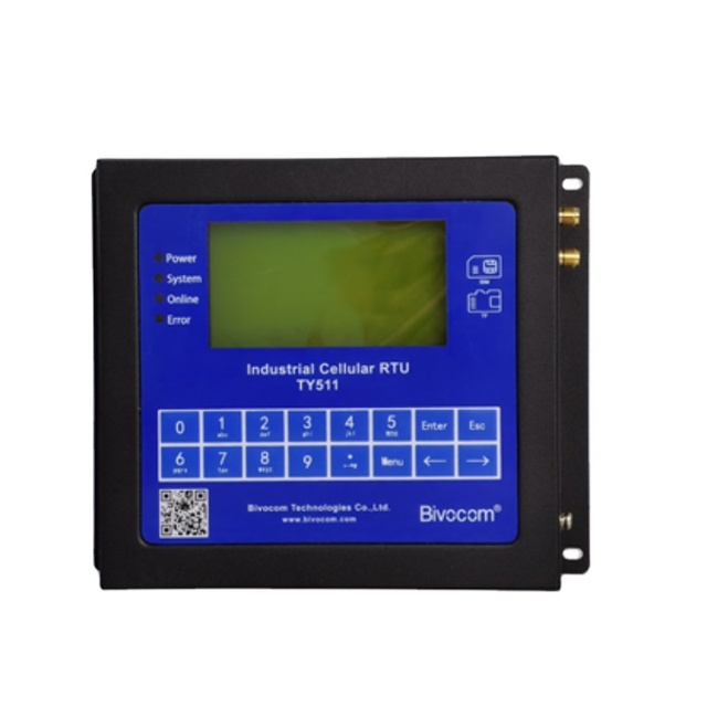 Bivocom Industrial IoT M2M 4G Cellular Modbus RS484 RTU TY511 Series LCD RTU SIM Card Slot MQTT Protocol Manufactured Bivocom
