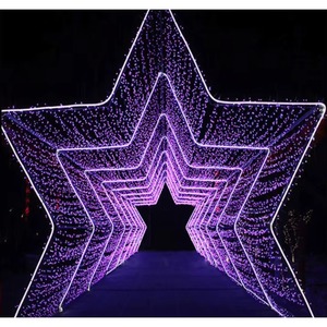 Escultura LED Triangular y Cuadrangular para Ciudad, Motivo de Farola, Decoración de Túnel del Tiempo, Iluminación Exterior - Product Image 5