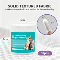 Toallitas Desechables para Limpieza Dental de Mascotas, Cepillo de Dientes de Dedo, Eliminan el Sarro, Marca Privada OEM, Cuidado de Encías, Toallitas/Caja para Dientes