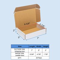 Boîtes d'expédition en carton ondulé blanc Zoyo 7x5x2 pouces - Lot de 25 conteneurs d'expédition robustes pour petites entreprises