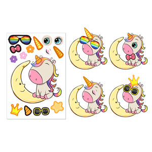 Pegatinas de Unión artesanal DIY para niños, rompecabezas, <span class=keywords><strong>cambio</strong></span> de cara para fiestas de cumpleaños, Impresión de cartón de papel para niños, ensamblar hacer cara - Product Image 5