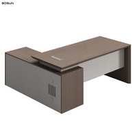 Bureau de direction moderne de luxe de haute qualité en mélamine en forme de L, design modulaire, extensible, convertible, BOSUN