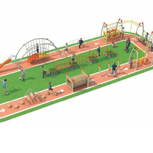 Set da Gioco con Struttura Verde, Tetti a Foglia, Reti da Arrampicata, Scivoli e Altalene, Ecologico, Antiscivolo e Sicuro per Parchi all'Aperto per Bambini - Product Image 4