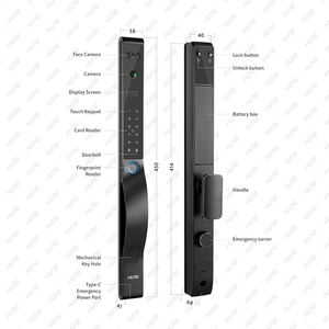 <span class=keywords><strong>HUNE</strong></span>インテリジェントスマートロック生体認証ロック顔認識ロックTuya WiFiドアスマート指紋デジタルカードドアロック - Product Image 6