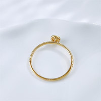 Bague de fiançailles élégante et simple pour femme, en or jaune 18 carats, avec diamant de laboratoire taille coussin, tige droite torsadée rétro, diamant de laboratoire cultivé en laboratoire