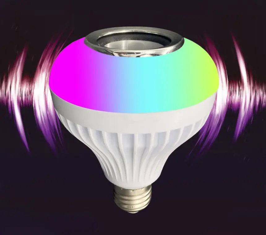 リモコン付きブルートゥーススピーカー付きスマートLED電球調光可能RGBマルチカラー電球