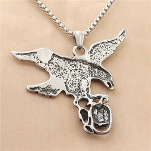 Collier avec pendentif aigle en acier inoxydable pour homme, style punk rétro 190111 - Product Image 2