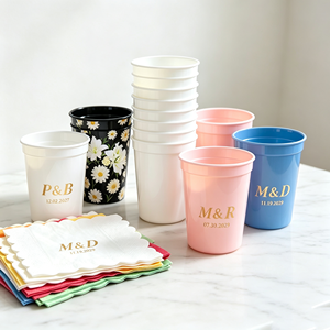 Vasos Transparentes para Estadio, Vasos de 32oz y 20oz, Vasos para Estadio con Servilleta de 16oz, Vasos Negros de Plástico para Cumpleaños de 20oz y 22oz - Product Image 1