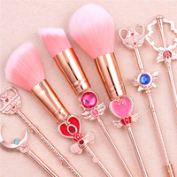 Set de Brochas de Maquillaje Estilo Sailor Moon, Brochas para Polvo Cosmético, Base y Sombra de Ojos, Recuerdos de Fiesta y Regalo para Niñas