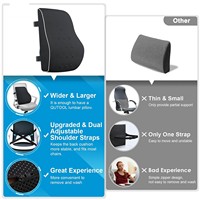 Coussin de soutien lombaire ergonomique pour chaise de bureau, soulagement des douleurs du bas du dos, essentiel pour les dortoirs et le télétravail