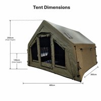 Tente de réception prête à l'emploi 480x360cm 17.2 ㎡   Paravent de séparation de pièce en Oxford 600D vert imperméable avec fenêtres amovibles en TPU pour événements