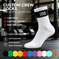 Chaussettes de sport pour hommes, en coton tricoté, pour l'entraînement et la gym, avec logo, vente en gros, chaussettes personnalisées anti-humidité