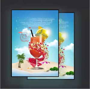 Custom LED Menu Board Pattern Ultra Slim Aluminum Frame Tempered Glass Advertising <strong>Light</strong> <strong>Boxes</strong> - Product Image 4