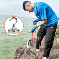 OEM/ODM/OBM Aimant de pêche en néodyme de récupération rond à trou fort puissant personnalisé 42mm avec boulon à œil