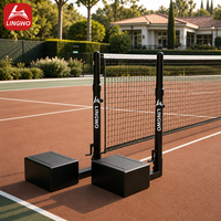 Poteau de filet de badminton et de tennis portable multisports, autoportant et réglable en hauteur pour l'entraînement sur terrain