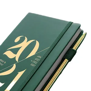 Neues Produkt Hot Golden Custom Logo Planner Kunden spezifische Zeitschriften Anbieter Drucks ervice 2021 Planer Notebook mit Gummiband