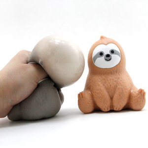 Jouets anti-stress en gel en forme de paresseux à presser, marron/gris, 10x8x7cm, pour filles et garçons de 5 à 7 ans - Product Image 2