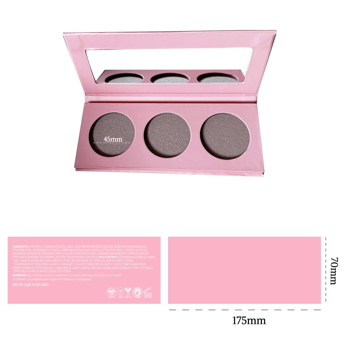 3 ronde blush palette rose