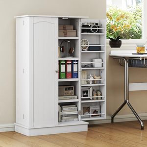 Gabinete de Cocina Moderno SENYU Blanco con 4 Puertas, Mueble de Almacenamiento Multifuncional - Product Image 6