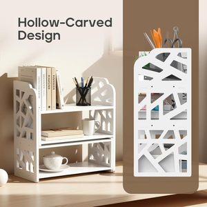 Étagère de bureau à 3 niveaux, de type rectangulaire, multi-usages, organiseur de bureau, support de rangement pour l'organisation du bureau - Product Image 4