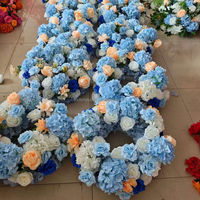 Guirlande de roses artificielles pour décoration de mariage, porte-bougie, centre de table, guirlande florale bleu poussière