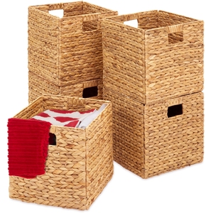 Premium Classic <b>Rectangular</b> Water Hyacinth Storage <b>Basket</b> With Lid Custom Logo Eco Friendly Bulk Vietnam Export - Product Image 3