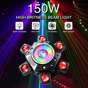 Faro mobile a 6 bracci Bee Eye Abyss 150W, attrezzatura professionale per palcoscenici e feste, striscia LED attivata dal suono, Little King Kong Light - Product Image 4