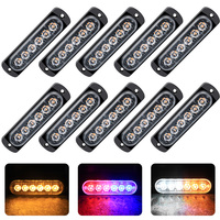 DXZ OEM LED Notfall-Stroboskoplichter Bernstein Weiß 6 LED Warnblinkleuchte Vorsicht Baustellen-Gefahrenlicht