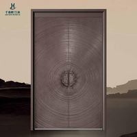 Porte d'entrée extérieure de luxe moderne antivol en acier inoxydable double couche pour villas haut de gamme et appartements (projets d'ingénierie)