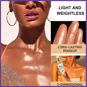 Gold & Brown Gold Shimmer Body Luminizer Surligneur lisse Maquillage d'été avec lotion pour le corps au curcuma - Product Image 6