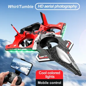 Avião T YL S83 RC de espuma EPP Paisible com câmera 480P 4K luz LED drone de controle remoto