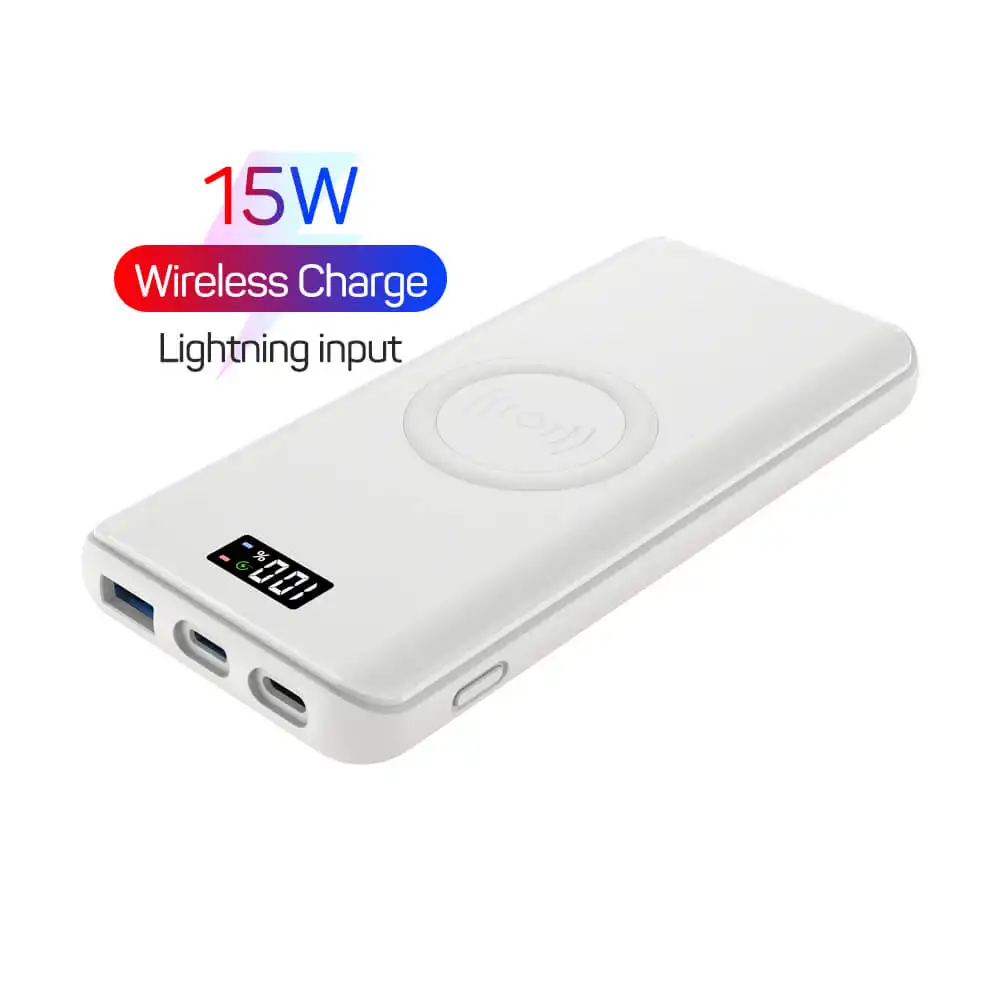 Wireless Power Bank 10000mAh Universal Portable Charger QI Multi-function High Power 15W Fast Charger