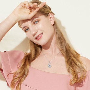 Merryshine ฉันรักคุณไปยังดวงจันทร์และสร้อยคอจี้หัวใจรักหลัง - Product Image 6