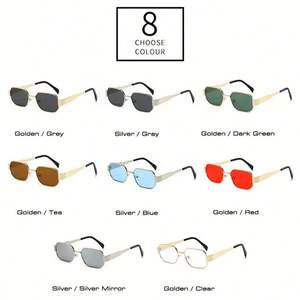 Gafas de Sol Retro 2025 con Marco Metálico Punk, Personalizables con Logotipo, Protección UV400, Diseño Poligonal Cuadrado para Hombre y Mujer - Product Image 4