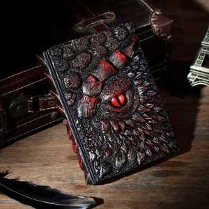 Carnet de notes essentiel pour la rentrée scolaire, nouveau style créatif, à feuilles mobiles, rétro, avec motif œil de dragon en relief, au design épuré - Product Image 3