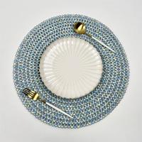 Sets de table ronds tressés faits à la main, napperons ajourés en maille, sets de table multicolores en corde de papier pour la cuisine et la décoration intérieure