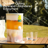 Distributeur d'eau glacée portable ANYA 3L avec robinet de bouilloire froide, sans BPA, grande capacité, pichet à infusion de fruits pour le camping