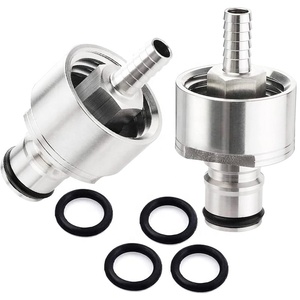 נירוסטה קרבונציה כובע נגד כובע לחץ עם 5/16 "barb כדור barb co2 צימוד פחמתי - Product Image 1