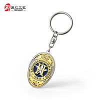 Porte-clés en gros personnalisé avec logo gravé, finition nickel noir pour récompense de reconnaissance des services