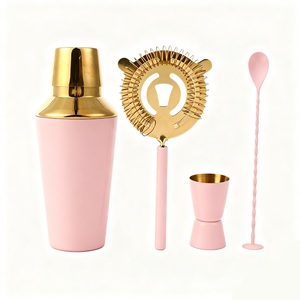 Kit de barman en acier inoxydable ensemble de shaker à cocktail noir rose avec shaker à <span class=keywords><strong>martini</strong></span> en métal et cuillère à jiggle pour ensembles de bar - Product Image 6