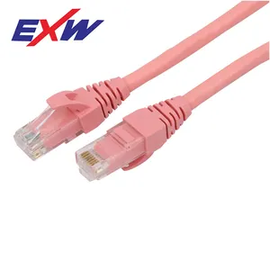 EXW réseau de haute qualité 1m 2m 3m cat6 utp cordon de raccordement 28awg mince cordon de raccordement rose cat6 utp