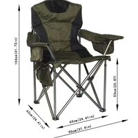 Ice Box Fauteuil Pliant 600D Oxford Tissu Matelassé Doux Coussin Chaise pour Plage Pêche Camping