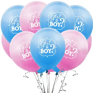 NICRO 12 Inch Màu Xanh Hồng Globo Đồ Dùng Cho Em Bé Tắm Cậu Bé Hoặc Cô Gái Đạo Cụ Ảnh Giới Tính Tiết Lộ Trẻ Em Sinh Nhật Trang Trí Tiệc