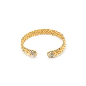 Fashion Cuff <b>Bracelet</b> 316L Stainless Steel PVD Gold Plating Sustainable Resistant Jewelry for Women - Product Image 1