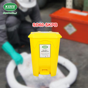 Kit anti-déversement d'hydrocarbures SABER pour lieu de travail, 60 litres, avec poubelle à pédale pour un accès rapide dans les zones de production - Product Image 2
