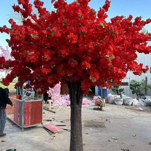 עץ פרחי משי גדול, עץ פרחי דובדבן מלאכותי, צמח פריחה מלאכותי גדול, עצי פריחה לחתונה, עץ דובדבן - Product Image 4