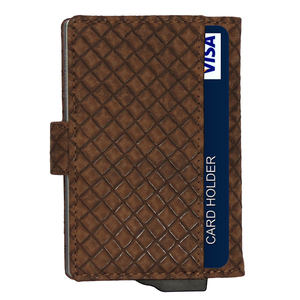 Portefeuille porte-cartes en aluminium CardHoda avec motif géométrique, fermeture à pression, plusieurs emplacements pour cartes, design court unisexe - Product Image 4